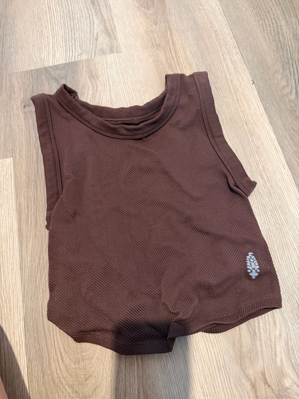 FP Movement by Free People Brown Ribbed Cotton Tank Top